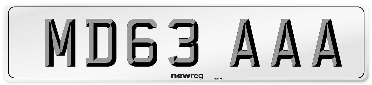 MD63 AAA Number Plate from New Reg